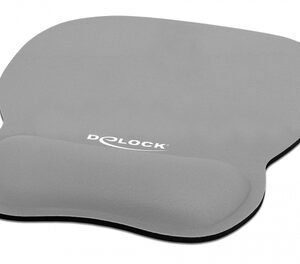 DELOCK Mousepad 12698 με στήριγμα καρπού, 245x206 mm, γκρι