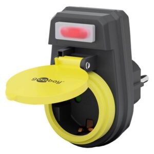 GOOBAY αντάπτορας ρεύματος 41266, schuko, 16A, IP44, μαύρος
