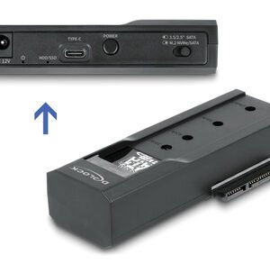 DELOCK docking station 64253 για M.2 NVMe/SATA SSD & HDD, 10Gbps, μαύρο