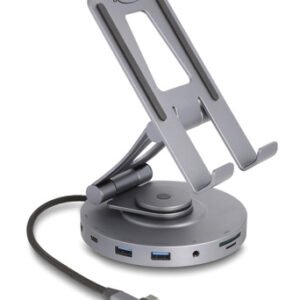 DELOCK docking station 88017 με βάση tablet, 8 θυρών, 60W PD, 4K, γκρι