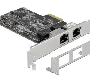 DELOCK κάρτα επέκτασης PCIe x2 σε 2x RJ45 89530, 2.5 Gbps, low profile