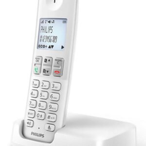 PHILIPS ασύρματο τηλέφωνο D2501W-34, με ελληνικό μενού, λευκό