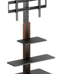 BRATECK βάση δαπέδου FS52-46T-02 για τηλεόραση 32-75" έως 40kg, με ράφια
