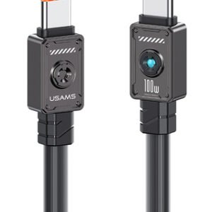 USAMS καλώδιο USB-C σε USB-C US-SJ684, 100W, 480Mbps, 1.2m, μαύρο