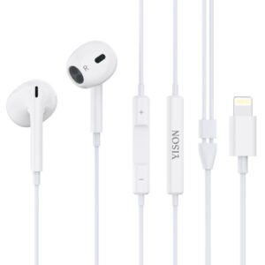 YISON earphones με μικρόφωνο X7, Lightning σύνδεση, Φ14mm, 1.2m, λευκά