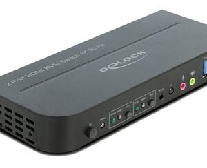 DELOCK HDMI KVM Switch 11481, 2 ports, USB 3.0, Audio, 4K/60Hz, μαύρο