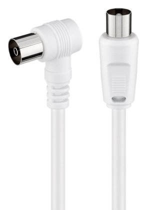 GOOBAY καλώδιο κεραίας αρσενικό σε θηλυκό 11714, γωνιακό, 5m, λευκό
