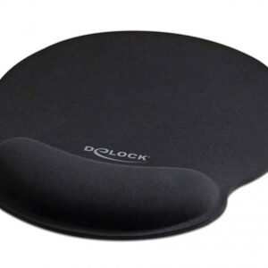 DELOCK Mousepad 12559 με στήριγμα καρπού, 252 x 227mm, μαύρο