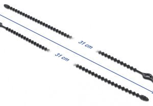DELOCK reusable δεματικά καλωδίων 18967, 310x4.5mm, μαύρα, 10τμχ
