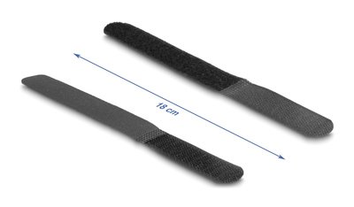 DELOCK δεματικά καλωδίων 19110, τύπου velcro, 20x180mm, μαύρα, 10τμχ - Image 3