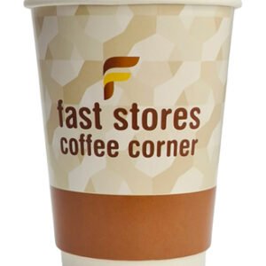 FAST STORES COFFEE CORNER χάρτινα ποτήρια καφέ 12oz, χωρίς καπάκι, 25τμχ