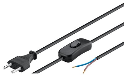 GOOBAY καλώδιο τροφοδοσίας 51350, 2x0.75mm², με διακόπτη, 1.5m, μαύρο - Image 2