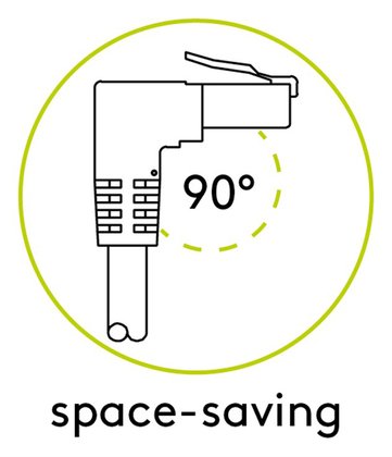GOOBAY καλώδιο δικτύου 51513, CAT 6 U/UTP, γωνιακό, CCA, 0.25m, μαύρο - Image 3