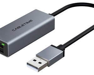CABLETIME αντάπτορας δικτύου CT-AML100, USB, 100Mbps Ethernet, γκρι
