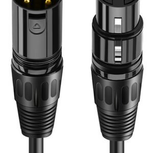 CABLETIME καλώδιο μικροφώνου XLR AV350, 3P, M/F, 24AWG, 5m, μαύρο
