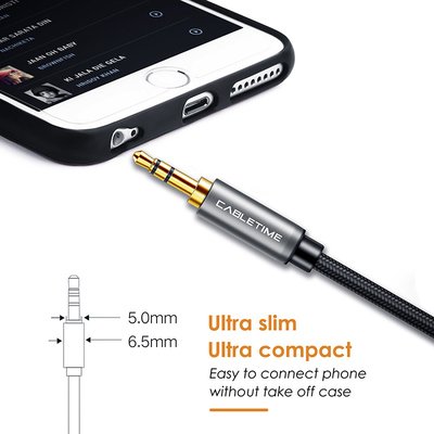 CABLETIME καλώδιο ήχου 3.5mm σε 2x RCA CT-P12G, 1.8m, μαύρο - Image 4