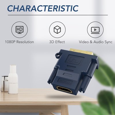 CABLETIME αντάπτορας HDMI σε DVI HA05R, 1080p, μπλε - Image 3