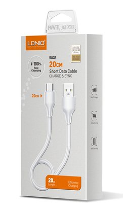 LDNIO καλώδιο USB-C σε USB LS540, 2.4A, 20cm, λευκό - Image 3
