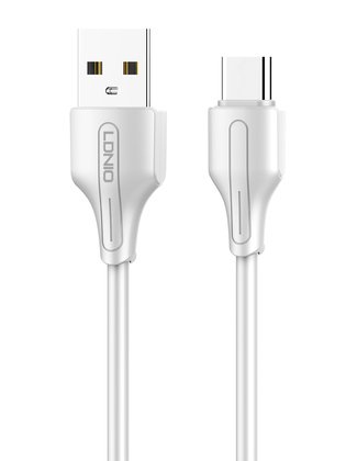 LDNIO καλώδιο USB-C σε USB LS540, 2.4A, 20cm, λευκό