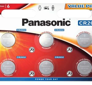 PANASONIC μπαταρία λιθίου, CR2032, 3V, 6τμχ