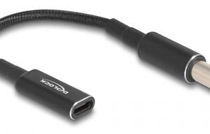 DELOCK καλώδιο τροφοδοσίας 60032, USB-C σε HP 7.4x5.0mm, 15cm, μαύρο