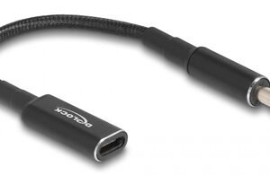 DELOCK καλώδιο τροφοδοσίας 60036, USB-C σε Dell 4.5x3.0mm, 15cm, μαύρο