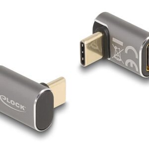 DELOCK αντάπτορας USB-C 60054, αρσενικό σε θηλυκό, 100W, 40Gbps, γκρι