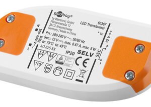 GOOBAY μετασχηματιστής LED 60367, 12V, 8W, IP20