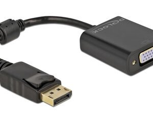 DELOCK αντάπτορας DisplayPort σε VGA 61006, 1920x1200p, passive, μαύρος