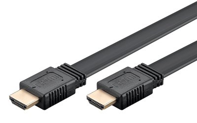 GOOBAY καλώδιο HDMI 2.0 61277, Ethernet flat, 4K/60Hz 18 Gbps, 1m, μαύρο
