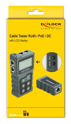 DELOCK tester καλωδίων με οθόνη 63110, RJ45, PoE, DC, γκρι - Image 3