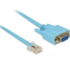 DELOCK Καλώδιο Serial RS-232 DB9 female σε RJ45 male, 1m, μπλε