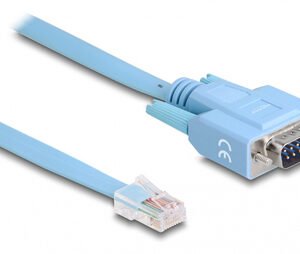 DELOCK καλώδιο serial RS-232 DB9 σε RJ45 63353, 1m, μπλε