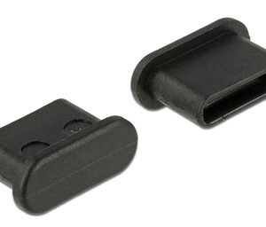 DELOCK κάλυμμα προστασίας για θύρα USB-C 64014, μαύρο, 10τμχ