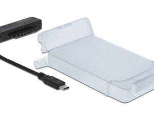 DELOCK αντάπτορας USB-C σε SATA 64084 με θήκη για 2.5" HDD/SSD, 6Gbps