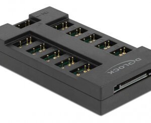 DELOCK RGB hub 64128 για ARGB LEDs, 10 θύρες, μαύρο