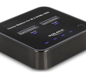 DELOCK docking station 64177, clone function, 2x M.2 NVMe 10 Gbps, μαύρο