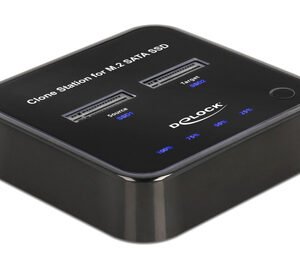 DELOCK docking station 64178, clone function, 2x M.2 SATA, 6Gbps, μαύρο