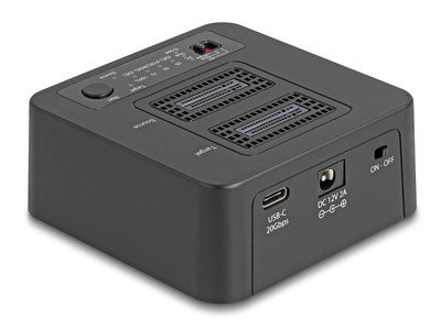 DELOCK docking station 64300 για 2x M.2 NVMe SSD, clone/erase function, 20Gbps, μαύρο