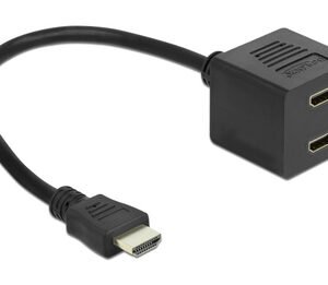 DELOCK HDMI splitter 65226 με Ethernet, 2 σε 1, 1080p, μαύρο