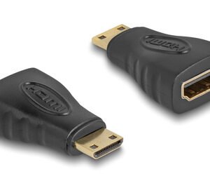 DELOCK αντάπτορας mini HDMI σε HDMI 65244, gold plated, μαύρος