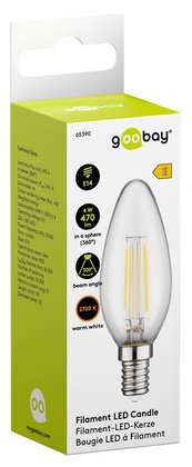 GOOBAY LED λάμπα candle 65390, E14, Filament, 4W, 2700K, 470lm - Image 3