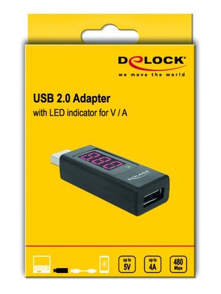 DELOCK αντάπτορας USB 65569 με οθόνη ένδειξης V/A, έως 5V/4A, μαύρος - Image 4