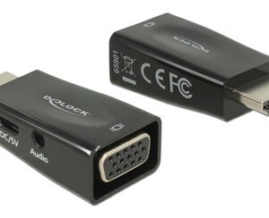 DELOCK αντάπτορας HDMI σε VGA 65901 με 3.5mm, 1080p/60Hz, μαύρος