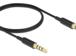 DELOCK καλώδιο 3.5mm 66075, CTIA, 32AWG, 0.5m, μαύρο