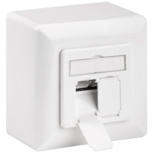 GOOBAY επιτοίχια πρίζα CAT 6a 68572, 2x RJ45, 80x80mm, λευκή