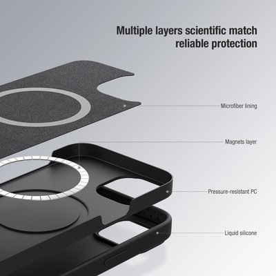 NILLKIN θήκη CamShield Silky Magnetic Silicone για iPhone 15 Plus, μαύρη - Image 4