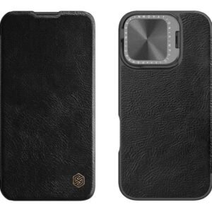 NILLKIN θήκη Qin Prop Leather για iPhone 16 Pro Max, δερμάτινη, μαύρη