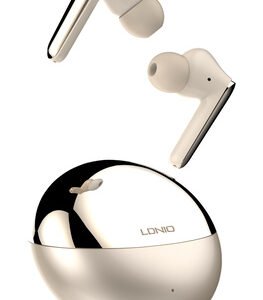LDNIO earphones με θήκη φόρτισης T01, True Wireless, HiFi, Φ10mm, χρυσά