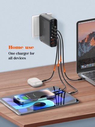 LDNIO σταθμός φόρτισης A6140C, 3x USB-C/3x USB, 140W, PD/QC, GaN, μαύρος - Image 5